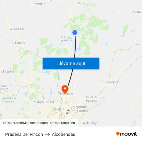 Prádena Del Rincón to Alcobendas map