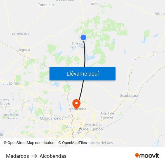 Madarcos to Alcobendas map