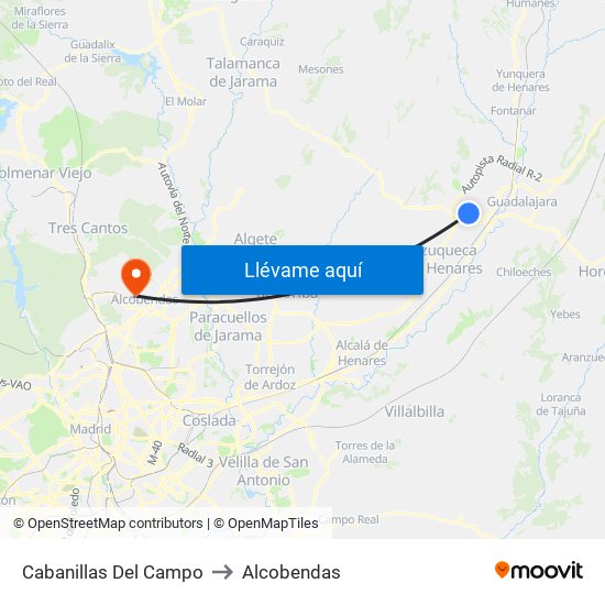 Cabanillas Del Campo to Alcobendas map