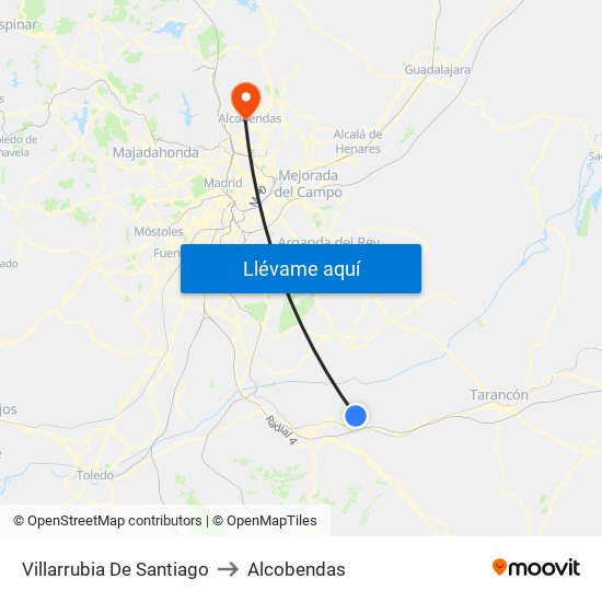 Villarrubia De Santiago to Alcobendas map