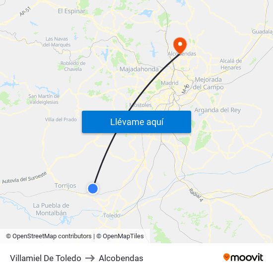 Villamiel De Toledo to Alcobendas map