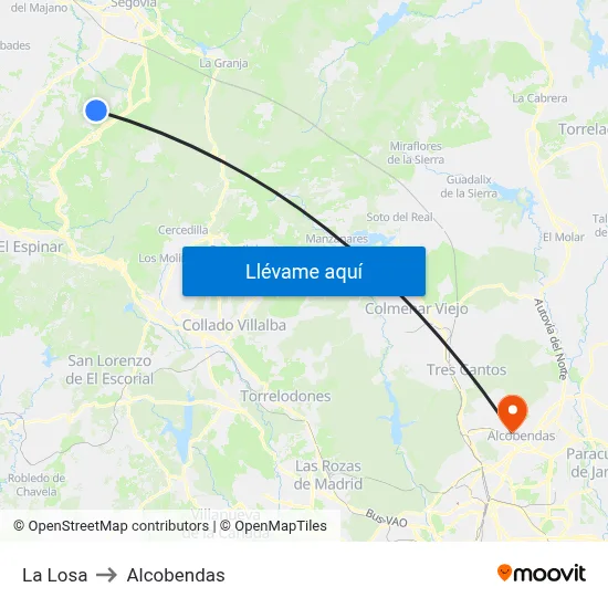 La Losa to Alcobendas map