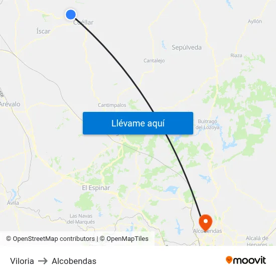 Viloria to Alcobendas map