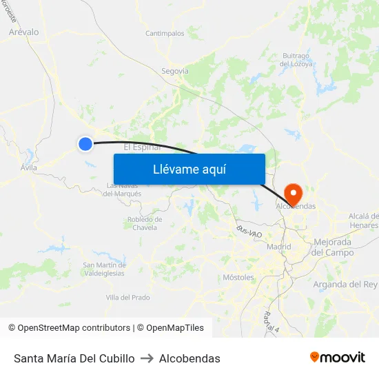 Santa María Del Cubillo to Alcobendas map
