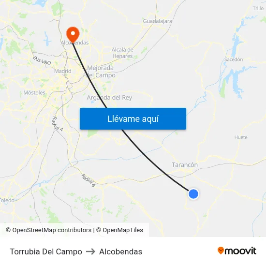 Torrubia Del Campo to Alcobendas map