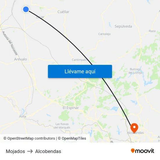 Mojados to Alcobendas map