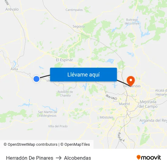 Herradón De Pinares to Alcobendas map