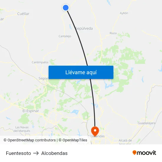 Fuentesoto to Alcobendas map