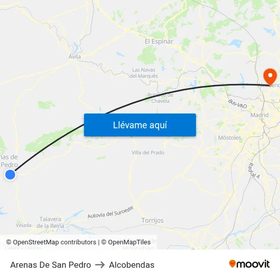 Arenas De San Pedro to Alcobendas map