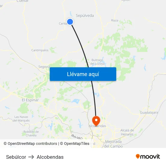 Sebúlcor to Alcobendas map
