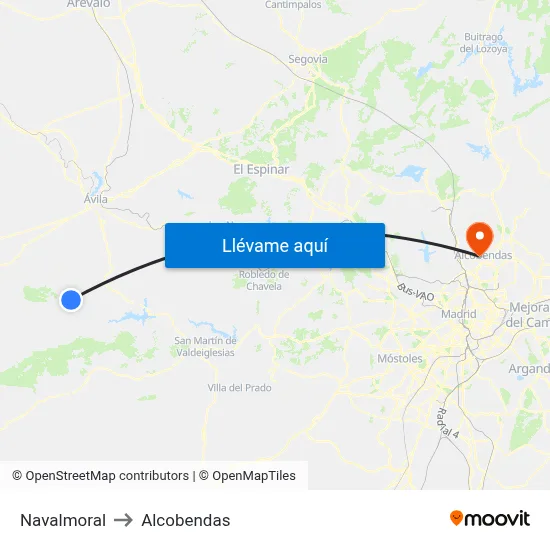 Navalmoral to Alcobendas map