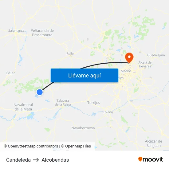 Candeleda to Alcobendas map