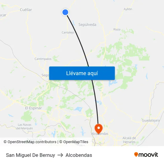 San Miguel De Bernuy to Alcobendas map