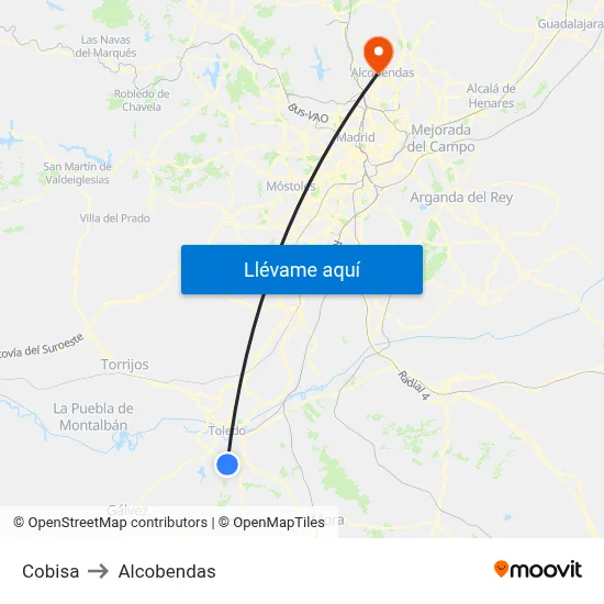 Cobisa to Alcobendas map