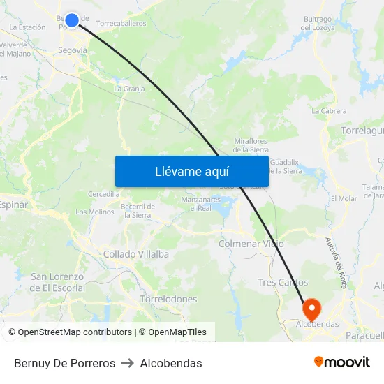 Bernuy De Porreros to Alcobendas map