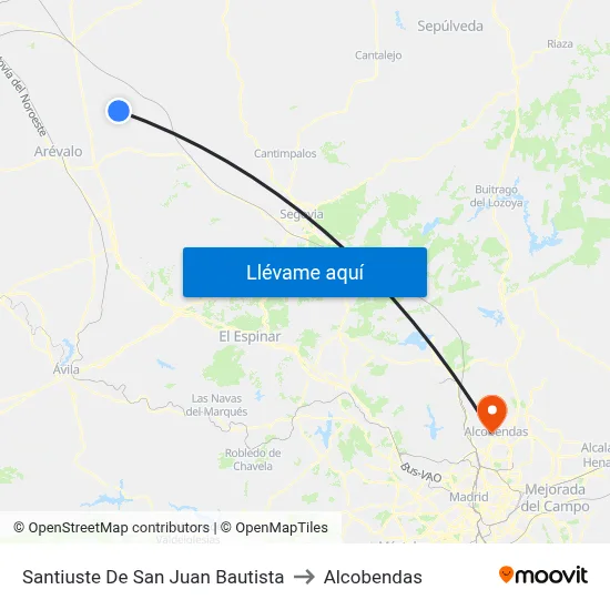 Santiuste De San Juan Bautista to Alcobendas map