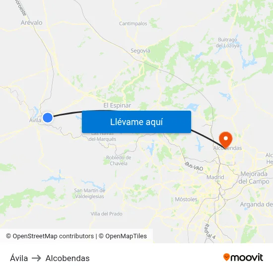 Ávila to Alcobendas map
