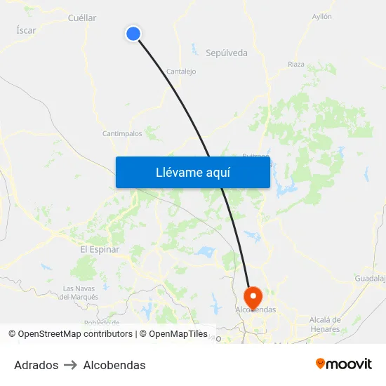 Adrados to Alcobendas map