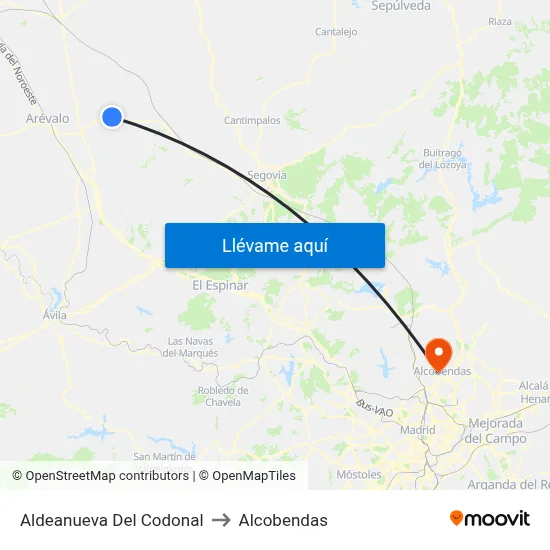 Aldeanueva Del Codonal to Alcobendas map