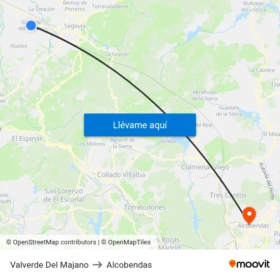 Valverde Del Majano to Alcobendas map