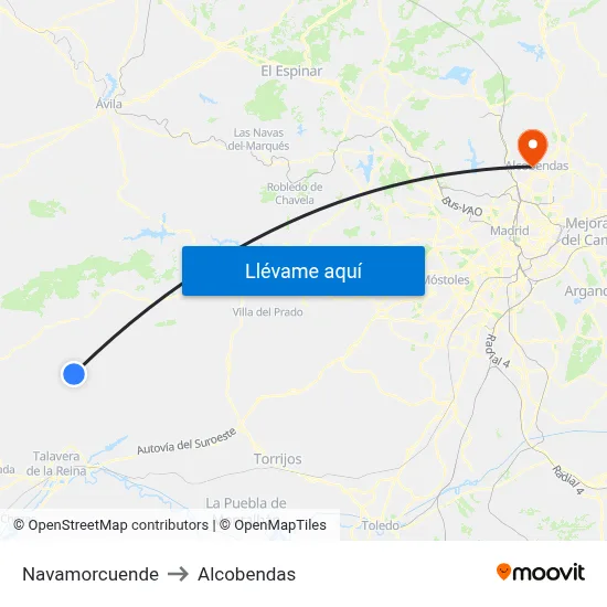 Navamorcuende to Alcobendas map