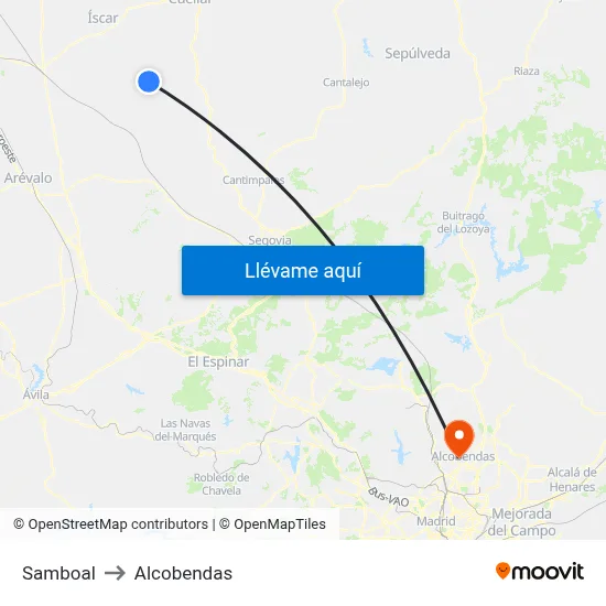 Samboal to Alcobendas map
