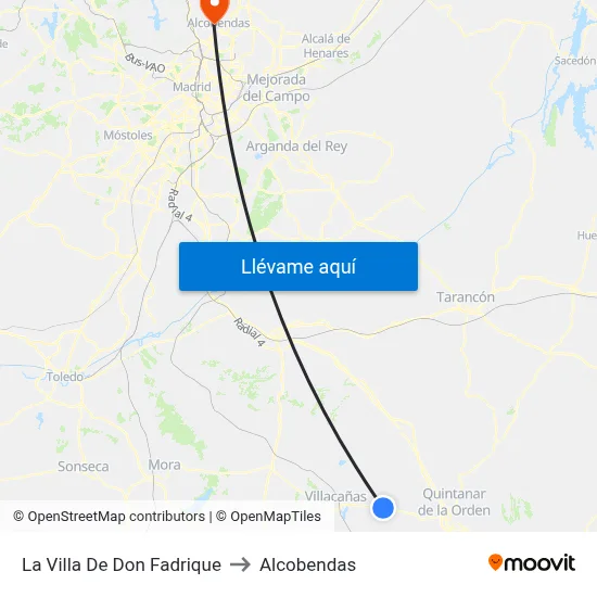 La Villa De Don Fadrique to Alcobendas map