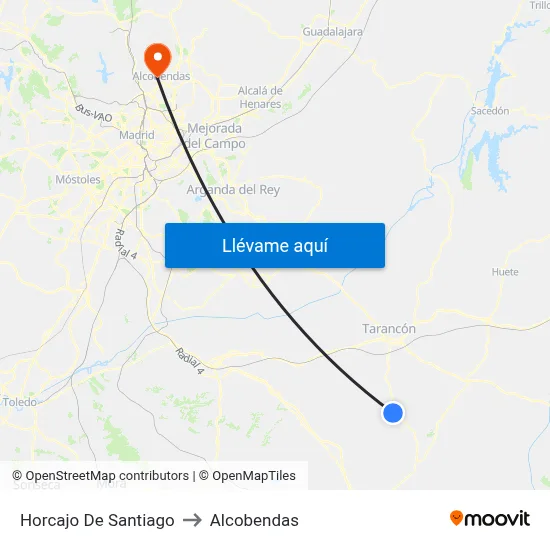 Horcajo De Santiago to Alcobendas map