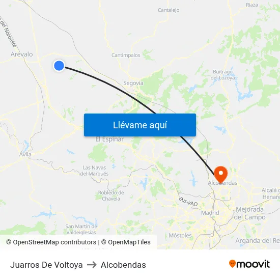 Juarros De Voltoya to Alcobendas map