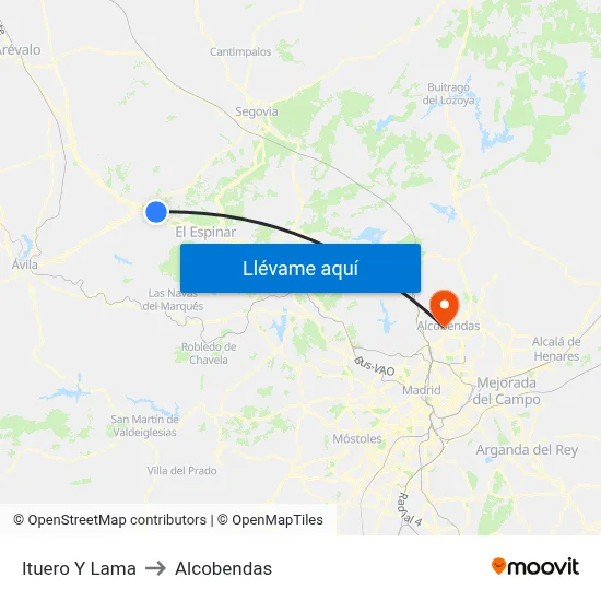 Ituero Y Lama to Alcobendas map