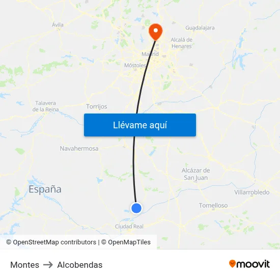 Montes to Alcobendas map