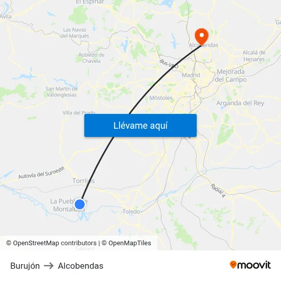 Burujón to Alcobendas map