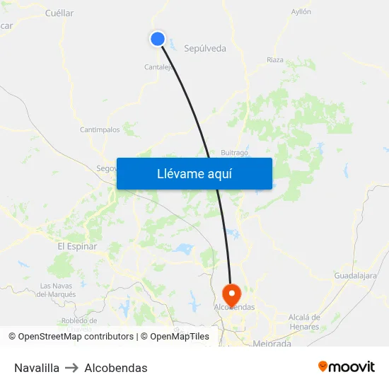 Navalilla to Alcobendas map