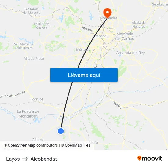 Layos to Alcobendas map