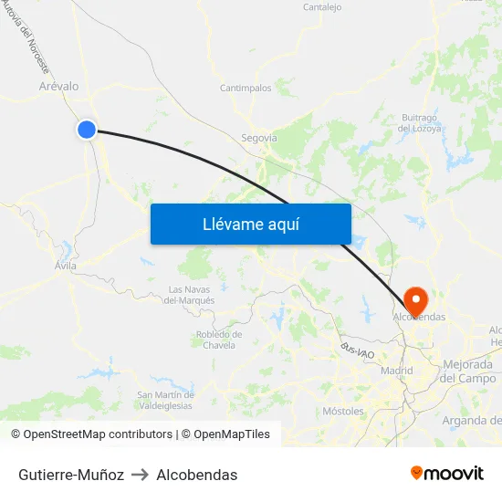 Gutierre-Muñoz to Alcobendas map