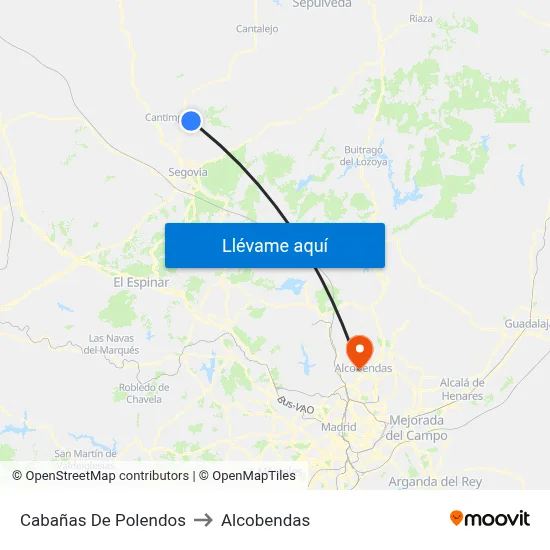 Cabañas De Polendos to Alcobendas map