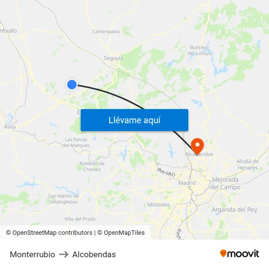 Monterrubio to Alcobendas map