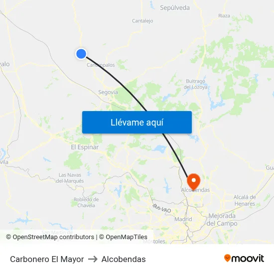 Carbonero El Mayor to Alcobendas map