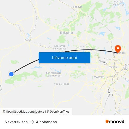 Navarrevisca to Alcobendas map