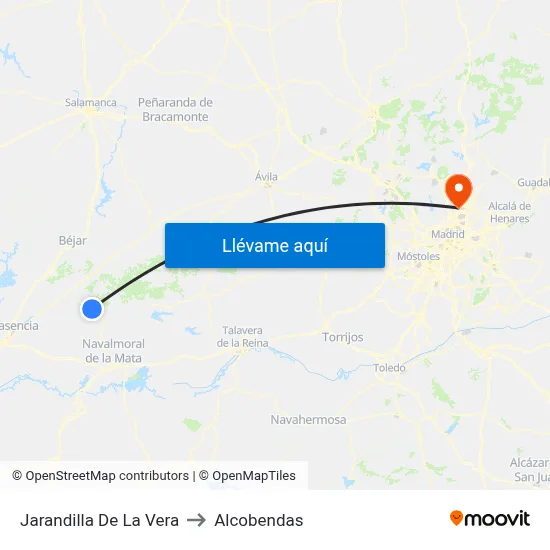 Jarandilla De La Vera to Alcobendas map