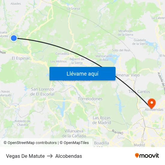 Vegas De Matute to Alcobendas map