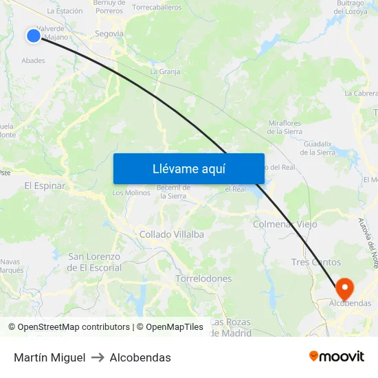 Martín Miguel to Alcobendas map