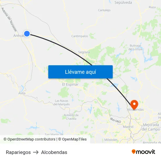 Rapariegos to Alcobendas map