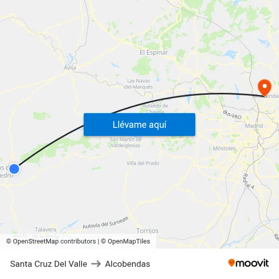 Santa Cruz Del Valle to Alcobendas map