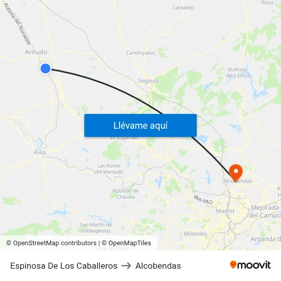 Espinosa De Los Caballeros to Alcobendas map