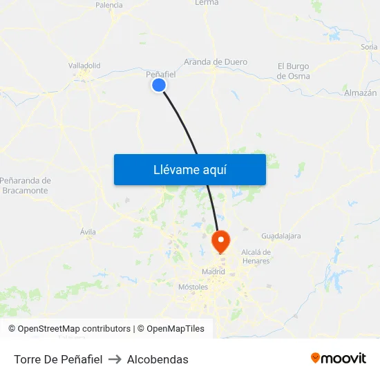Torre De Peñafiel to Alcobendas map