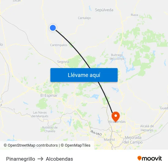 Pinarnegrillo to Alcobendas map