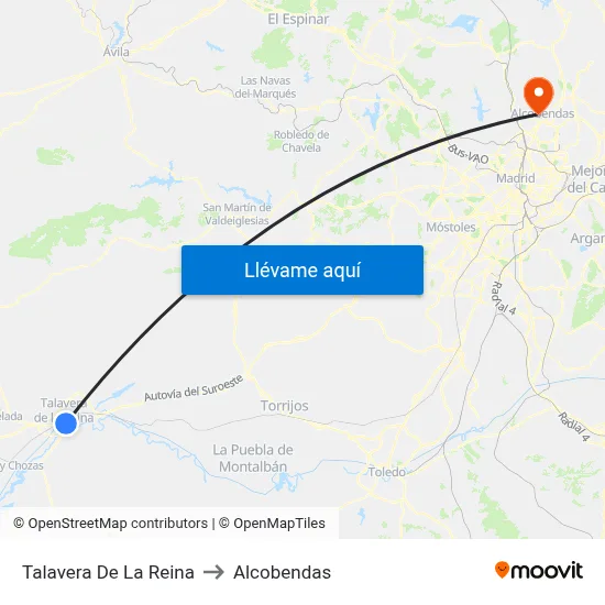 Talavera De La Reina to Alcobendas map