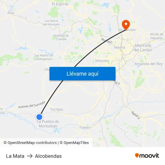 La Mata to Alcobendas map