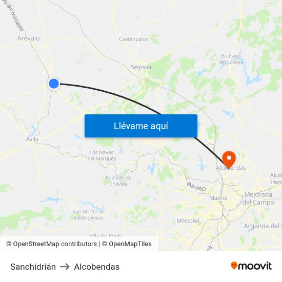 Sanchidrián to Alcobendas map